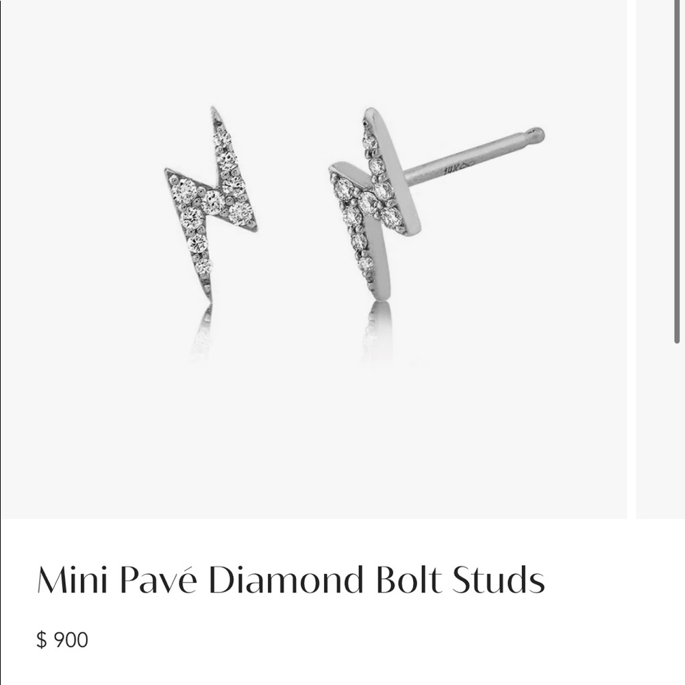Logan Hollowell Diamond lightning bolt studs white gold